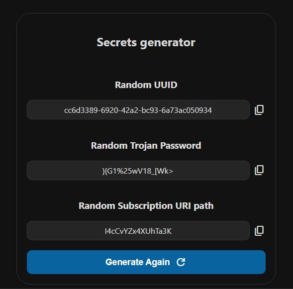 Generate secrets