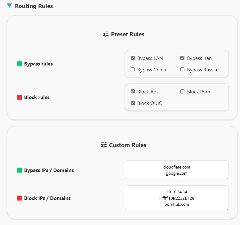 Routing Rules