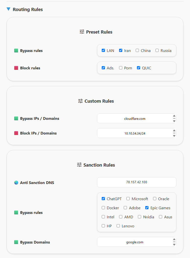 Routing Rules